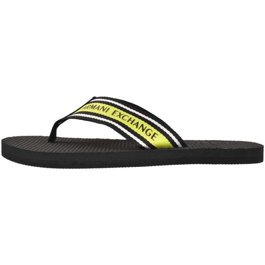 Armani Exchange Logo Flip Flops Black
